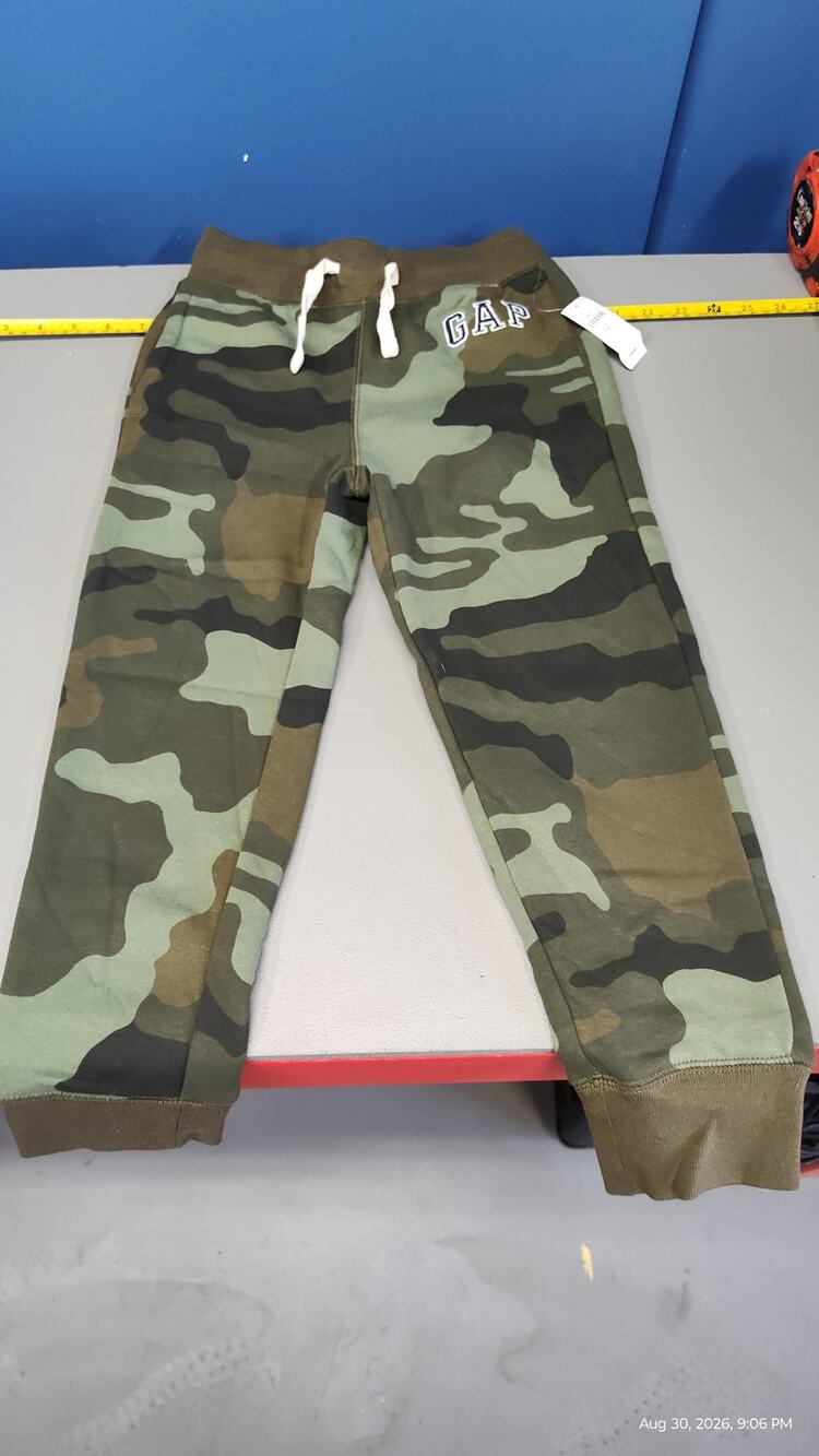 GapKids Boys Camo Jogger Sweatpants Size S Green Fleece